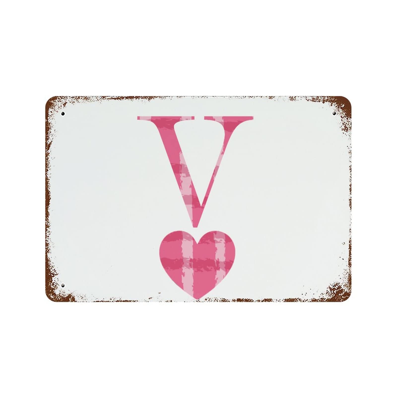 Panneau mural rétro V en aluminium, le cadeau de Saint-Valentin idéal pour lui et elle