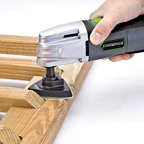 Genesis GMT15A 1.5 Amp Multi-Purpose Oscillating Tool and 19-Piece Universal Hook-And-Loop Accessory Kit with Storage Box