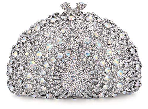 Mossmon Luxury Rhinestone Crystal Evening Clutch Bag Sparkly Bride Wedding Party Purses for Women