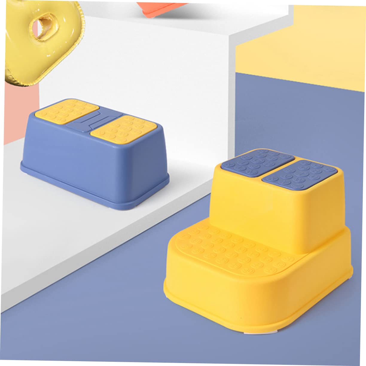 1pieza Escabel Infantil Antideslizante De Plástico para Lavabo y Baño De Mano para Azul