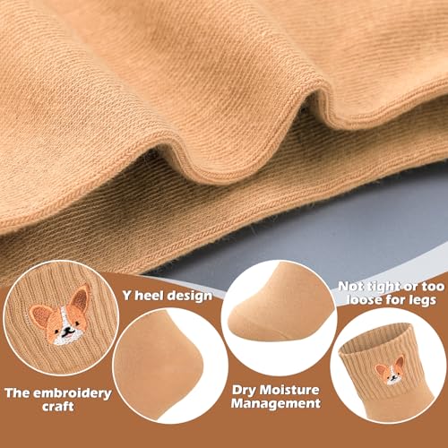 Image of Eurzom 10 Pairs Socks Womens Crew Elastic Ankle Length Cotton Socks Aesthetic Cute Lightweight Low Cut Gifts for Women