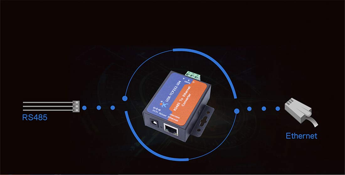 USR-TCP232-304 Serial RS485 to TCP/IP Ethernet Server Converter Modul mit eingebauter Webseite, DHCP/DNS-Unterstützung, für industrielle Automatisierung und IoT
