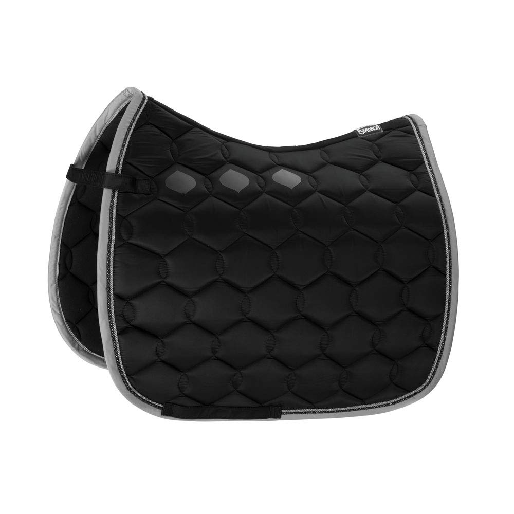 Eskadron Schabracke Glossy Wave mit doppel Kordel in vielen Farben, Größe:Pony Dressur (PD), Farbe:Black