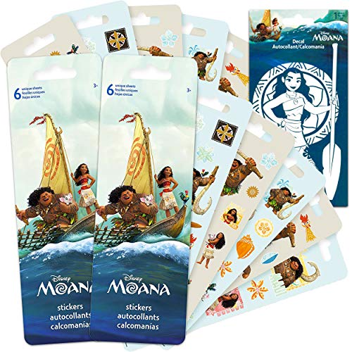 Disney Shop Moana Stickers for Kids Adults Bundle - Over 150 Moana Party Decorations Stickers Crafts (Moana Party Favors)