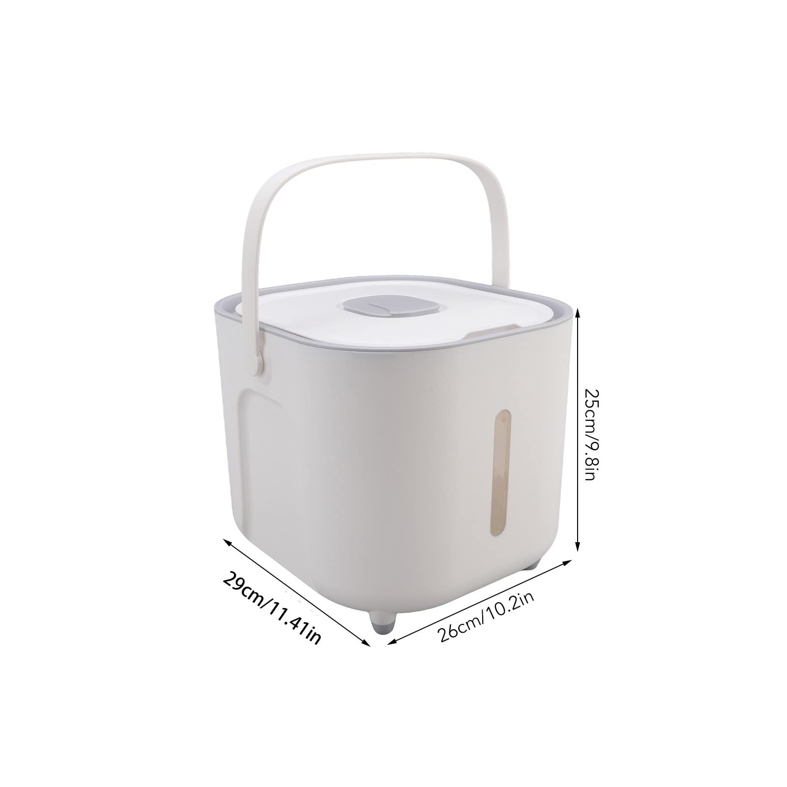 Boîte de riz de cuisine seau 10 kg ménage scellé distributeur de céréales conteneur de stockage pour aliments secs, farine, aliments pour animaux de compagnie, céréales