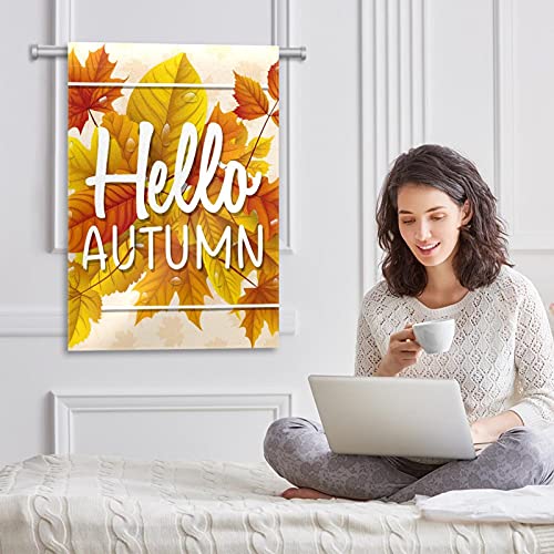 Drapeau de jardin Hello Autumn en polyester double face 30x45 cm - 6