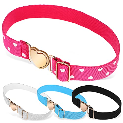 4Pcs Kids Elastic Belts for Girls Adjustable Decorative Waist Belt Comfortable Stretchy Design for Toddlers for Everyday Wear - Main Image