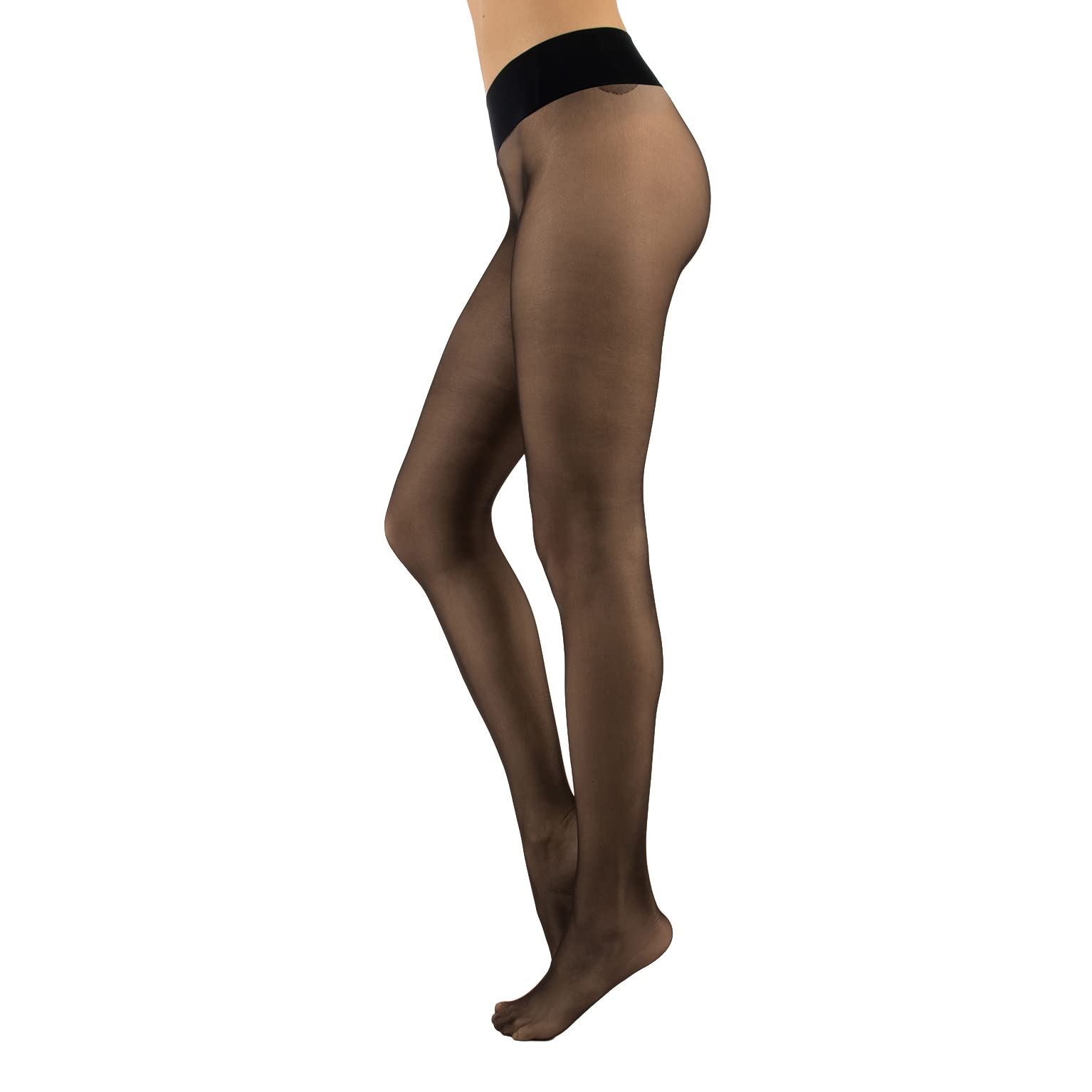 CALZITALY Trasparente Strumpfhose, Nahtlose Strumpfhose, gepunktet Strumpfhosen Damen, S, M, L, XL, XXL, 15 DEN, Made in Italy
