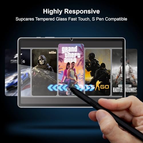 Image of SupCares Tempered Glass for Samsung Galaxy Tab A11 Plus and Galaxy Tab A9 Plus (11 Inch) With Installation Kit | Military-Grade Gorilla Screen Protector | Edge to Edge Coverage | Transparent