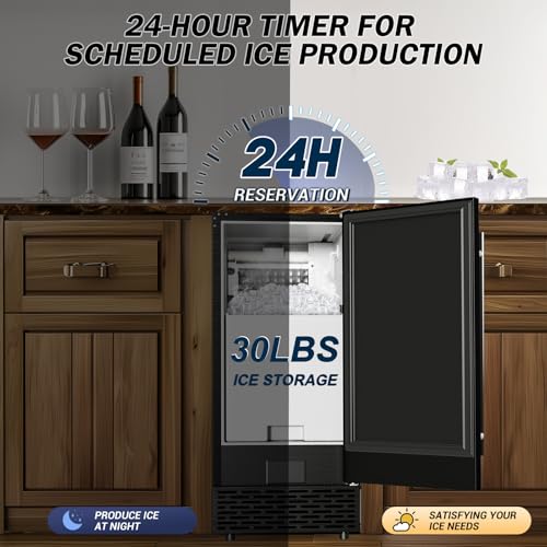 Image of SOZT Under Counter Ice Maker, 120LBS /24H Commercial Ice Machine