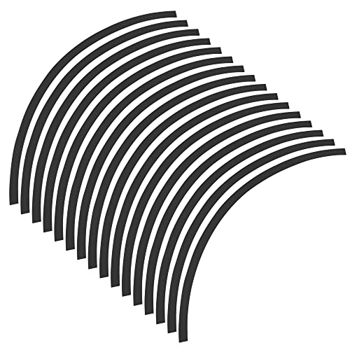X AUTOHAUX 16pcs Fit 17' Wheel Motorcycle Car Bike Wheel Rim Sticker Strips Reflective Stripe Tape Reflector Black