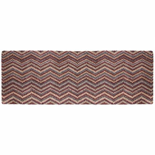 Image of My Mat Cotton Indoor Candy Spice Zig Zag Door Mat, Pattern Washable Doormat for Hallway, Kitchen, Front Door 50X150cm