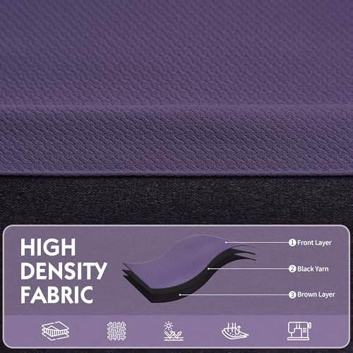 Image of FMFUNCTEX 100% Blackout Curtains for Bedroom, Purple Curtains 72 Inch Length Textured Thermal Insulated Curtains for Living Room Drapes, Black Out Drapery Grommet Room Darkening 2 Panels