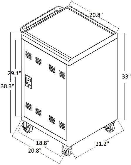 Miniatura 3 de Carro de carga móvil de 30 dispositivos y gabinete carro de carga de seguridad para iPads Chromebooks tabletas portátiles