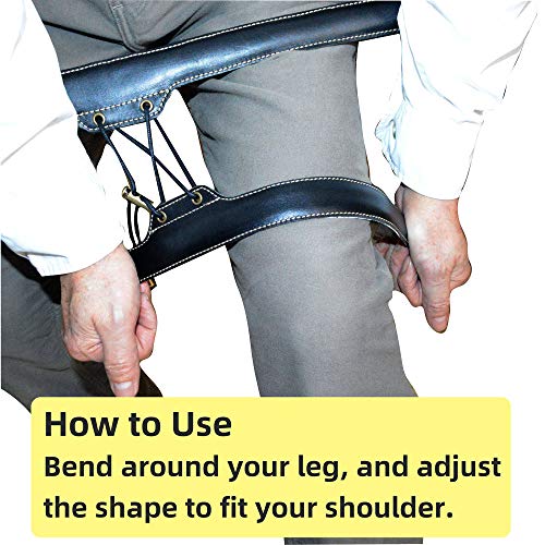 adorence saxophone shoulder strap - handmade leather saxophone harness strap no neck stress lengthened for tenorbaritonealto - black