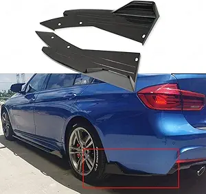 CARIZO Rear Bumper Canard Diffuser Splitter Valence Spoiler Fin Lip Trim Universal Fit (Glossy Black, Design - Shark) Compatible with All Cars