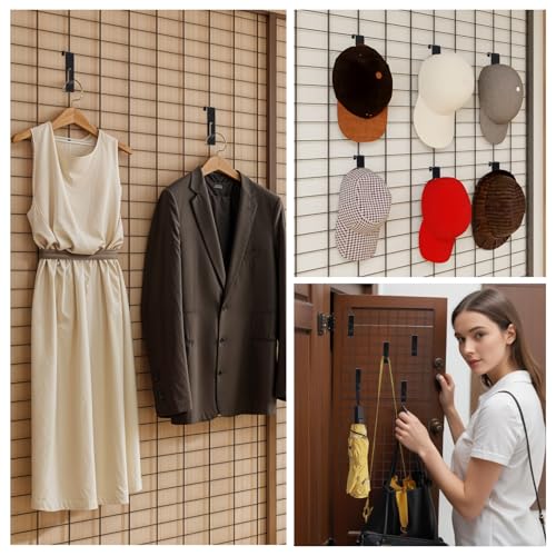 West Bay QKGG-2024-20PCS 20 Pcs Grid Hooks For Wall, Grid Wall Picture Hooks Gridwall Hooks Shelf Accessories Hangers Display Panels Slat Wall Notch Hook thumb #5