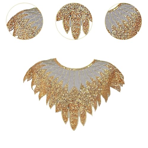 Sparkly Party Shawl Classic Sequin Beaded Evening Cape Breathable Women Shawl Wrap 10.63x7.09 Inch- Gold2