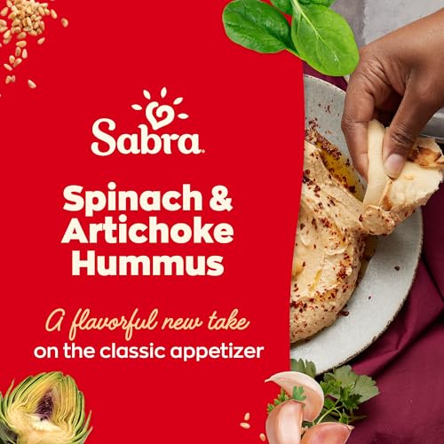 Sabra Hummus Dip with Spinach & Artichoke for Snacking and Sharing, 10 Oz - Great Hummus for Spread, Snacks & Lunches - Non-GMO, Dairy-Free, Vegan, Vegetarian, Kosher & Gluten-Free - Image 4