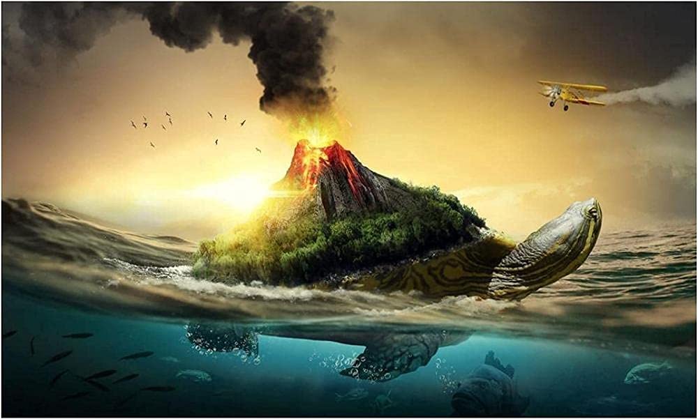 VGJM 5D Diamond Painting Cross Stitch Turtle Art Home Wall Decoration 40x50cm