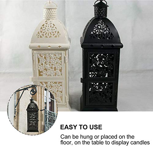 Mobestech Lanterna Decorativa de Ferro Retro Lanterna de Vela PortÃ¡til Luz Do Vento Suporte de Vela