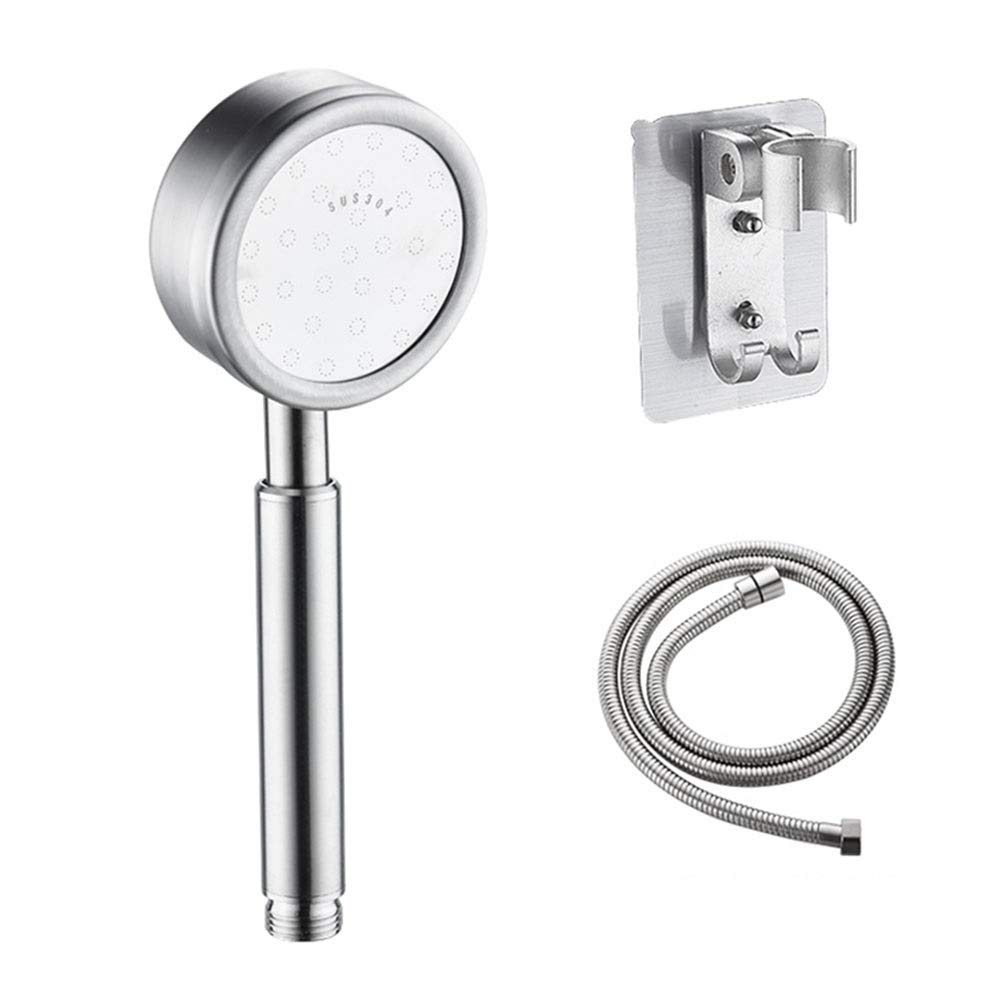 GINVF SUS 304 Stainless Steel High Pressure Handheld Shower Head Spray Set with 1.5m Hose and Holder Shower Head Holders No Drilling Brushed