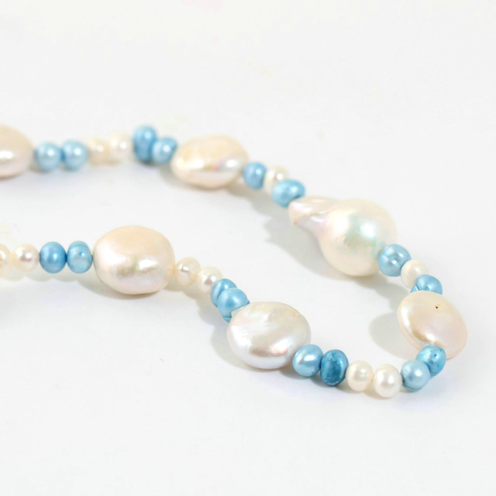 Cadena larga chapada en plata azul cadena boda corazón zirconia colgante collares, 47.5CM, Plata, Circonia cúbica