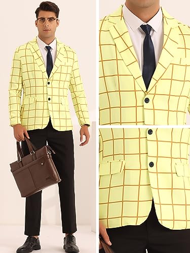 Lars Amadeus Plaid Blazer for Men's Casual Sport Coats Two Button Plaid Suit Jacket4
