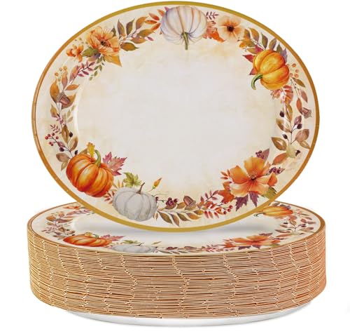 QIYANPAX Thanksgiving Paper Plates Large 9 QIYANPAX Thanksgiving Paper Plates Large 9