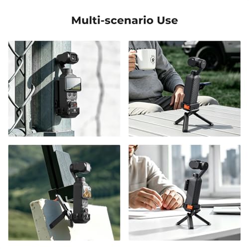 Image of K&F Concept DJI OSMO Pocket 4 3 Magnetic Scythe Expansion Box with Cold Shoe Mount, Action Connector, 1 /4 inch Connector, Lanyard Hole, Scythe Stand, Includes Lanyard *1 and Magnet *2