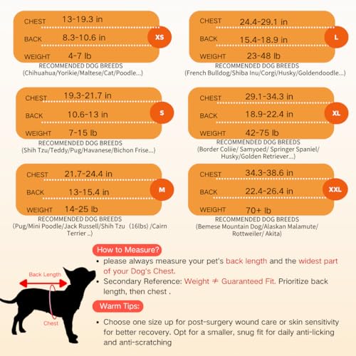 Image of Dog Surgery Recovery Suit, Onesie for Female Male Dogs Post Spay Neuter,XS