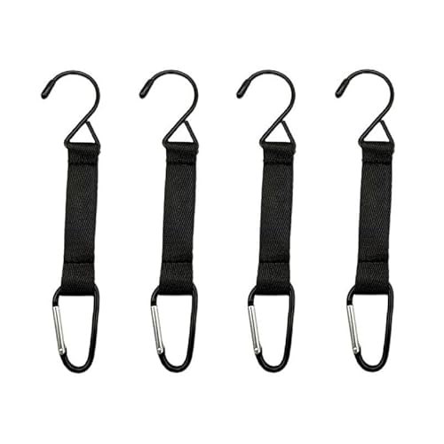 4 Pcs Fence Bag Hooks, Nylon Metal Safety Buckle for Tennis/Baseball Backpacks, Outdoor Water Cup Camping Storage