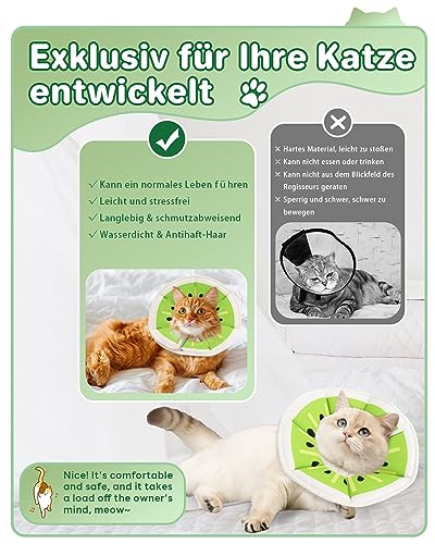 Supet Halskrause Katze,Einstellbarer Halskrause Katze Halsband,Wiederherstellung Halsband Weich Kragen Cone Nach Operation und Verletzungen für Welpen, Kleine Hunde und Katzen