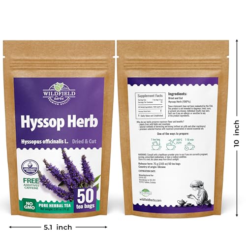 50 Bags Hyssop Dried Herb Hyssop Tea (Hyssópus Officinális) - 50 Count 1.5g Tea Bags Hisopo - image 7