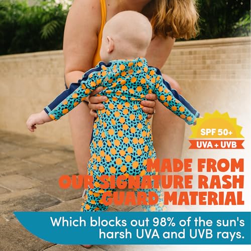Image of SwimZip UPF50+ Boys Swim Shirt, Long Sleeve One Piece Kids Sunsuit