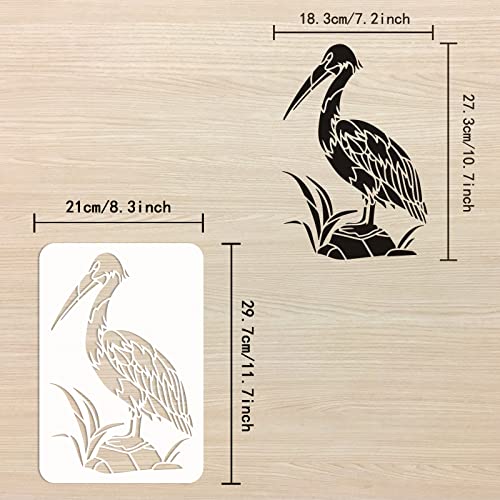 FINGERINSPIRE Pelican Painting Stencil 21x29.7cm Reusable Southern Bird Drawing Stencils DIY Art Pelican Pattern Painting Template Animal Theme Stencil for Painting on Wall Wood Furniture - Image 3
