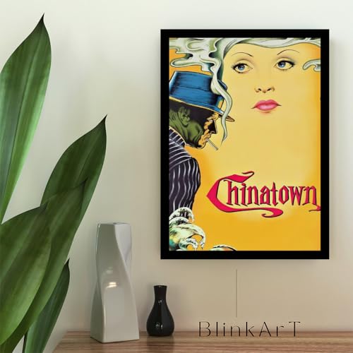 Image of BLINKART Chinatown (1974) Movie Poster Frame 8x12 Inch | Premium 300 GSM Paper Wall Print | Vintage Film Artwork for Home, Bedroom, Living Room, Office | Framed Photo Decor
