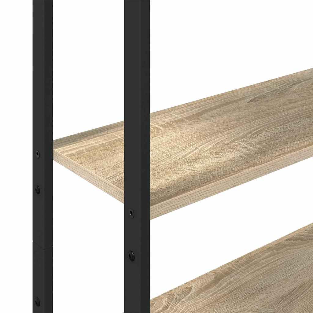 Regał na książki dąb Sonoma 60 x 24 x 161 cm, materiał drewnopochodny, 6 przegródek, 1 drzwi, nowoczesny design, trwały