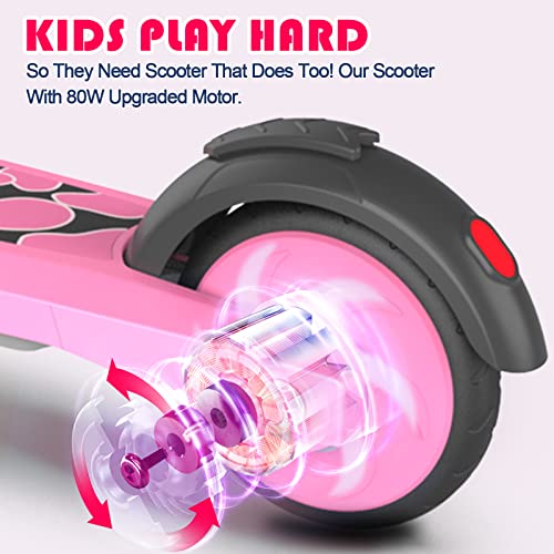 Sisigad Electric Scooter For Kids Ages 6-12, Led Light-Up Deck, Kids Scooters With 3 Adjustment Levels Handlebar To 36 Inches High,5.3" Wheel Ul Certificated Kick Scooter, Christmas Birthday Gifts #TOP2