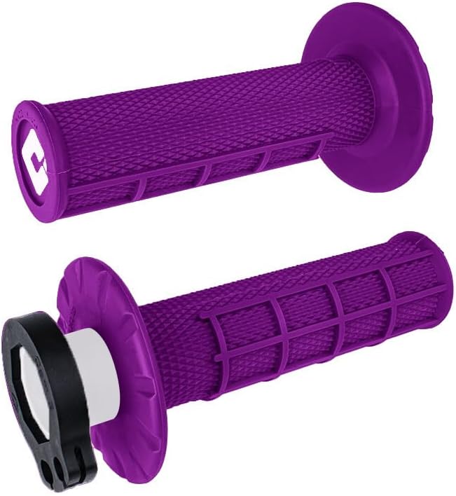 ODI MX V2 Lock-On Half Waffle Grip - Purple Motocross/Enduro