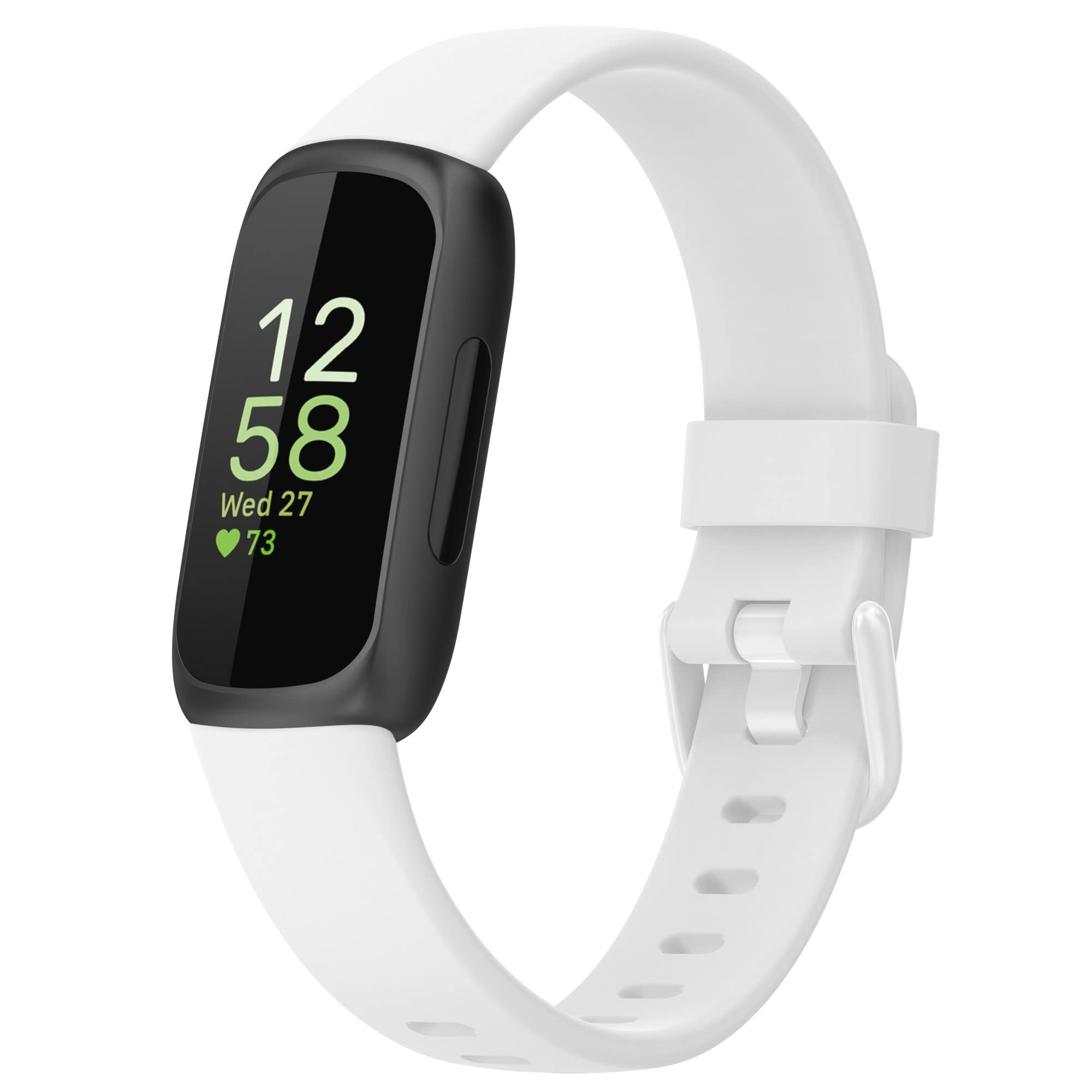 BoLuo Smart Watch Strap for Fitbit Inspire 3 Band, Soft Sport Silicone Watch Band Wrist Strap,Replacement Bracelet Wristband Wrist Strap Loop for Fitbit Inspire 3 Watch Accessories (large, white)