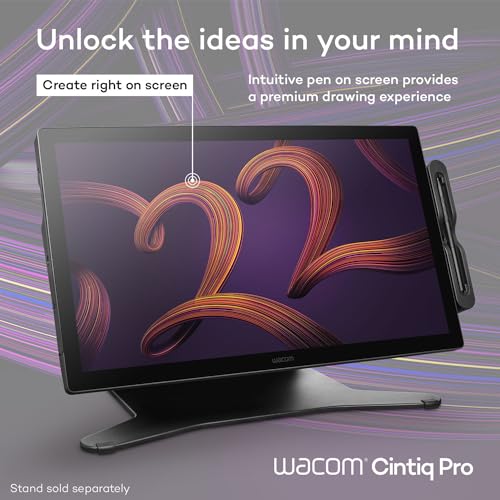 Image of Wacom Cintiq Pro 22 Drawing Tablet with Screen, 21.5 inch Ultra HD 4K. 10-bit 120Hz Touchscreen Display Graphic Arts Tablet with Pro Pen 3, for Windows PC, Mac, Linux