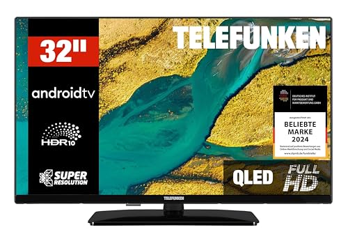 TELEFUNKEN QLED Fernseher 32 Zoll Smart TV Android TV Full HD, HDR Fernseher mit integriertem Triple-Tuner, QLED TV D32Q751X2CW (2026)