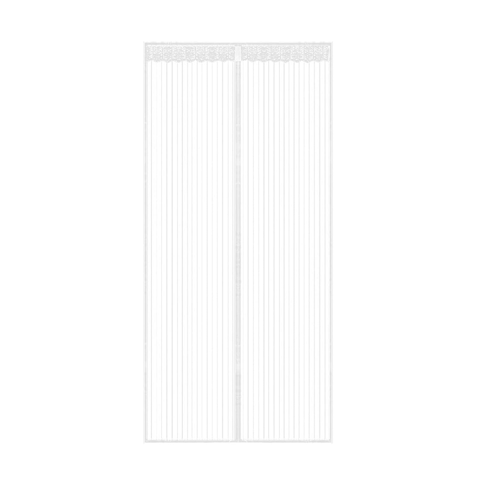 Cheeroyal Magnetic Screen Door, Black/White lace Polyester Door Fly Screen Curtain Magic Paste Curtains Encryption for Anti Mosquito/Pest Magnetic Door (120x220, White)