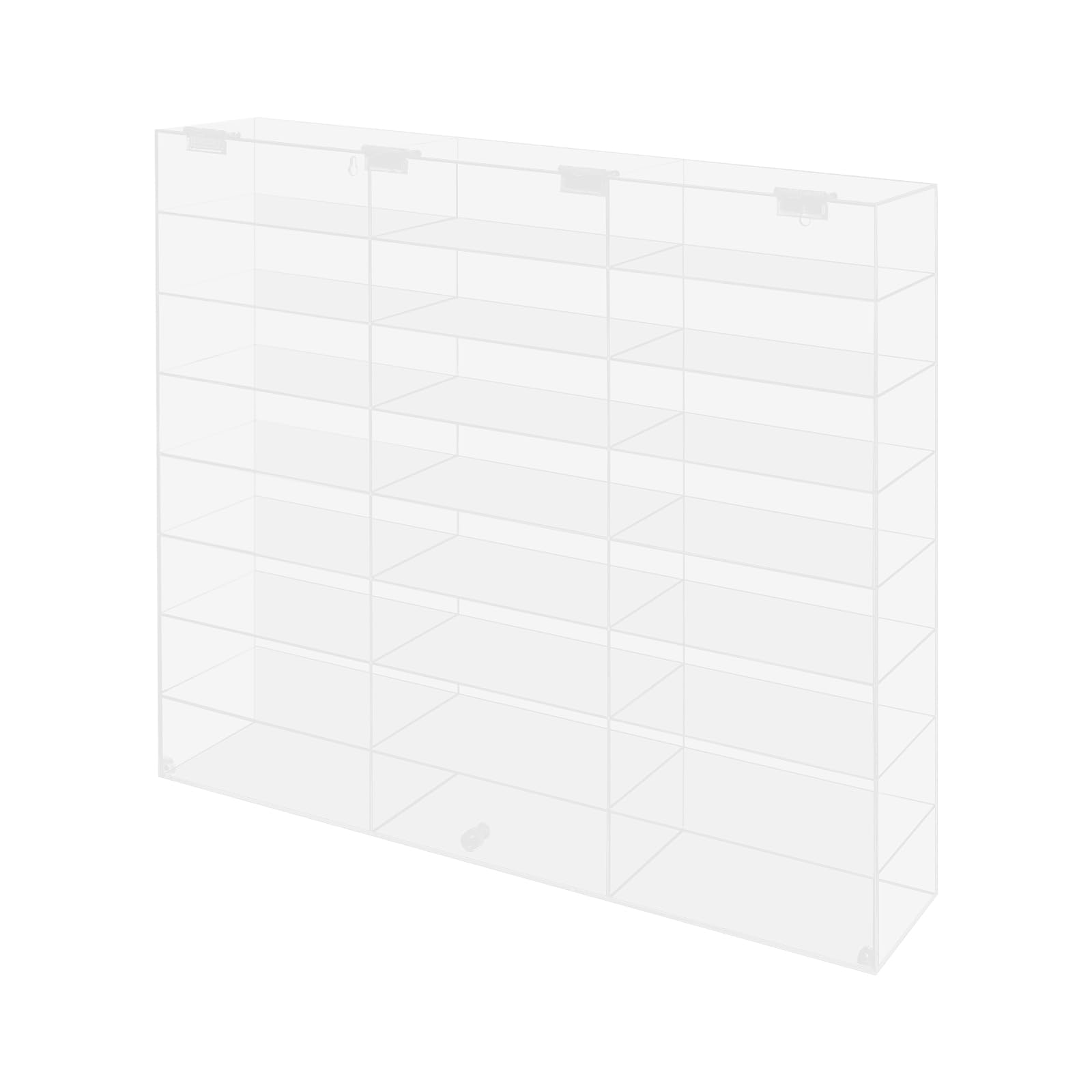 8 Tiers Acrylic Display Case, 24-Lattice Figure Display Case Countertop Display Case Clear Showcase Display Storage Organizer for Sunglasses, Jewelry, and Collectibles Display (29.13x29.62x3.931 inch)