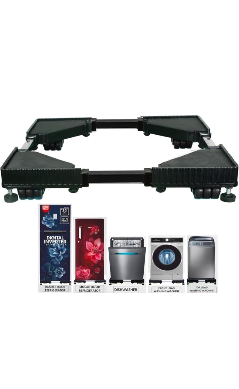 SPYLOCK 24 Wheel Heavy Duty Adjustable Trolley Stand for Washing Machine, Fridge, Dishwasher,Refrigerator Stainless Steel Base, Front & Top Load, Load Capacity Up to 500kg (24 Wheel Universal)-image-29