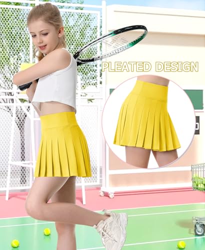 QooNoo Girls Skorts Pleated Tennis Skirts for Girls Athletic Toddler High Waist Activewear Kids Golf Skirts with Pockets2