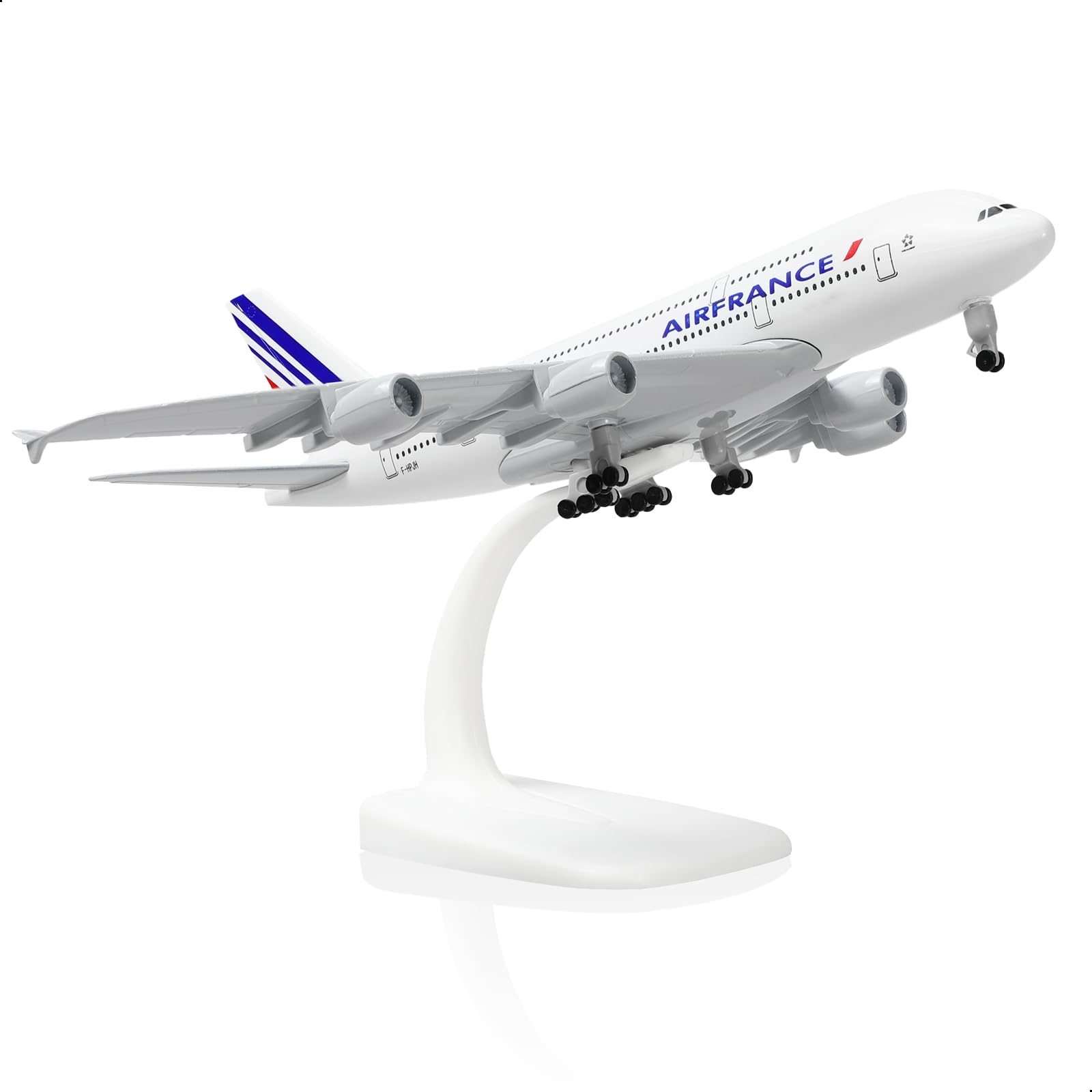 1/300 France 380 Modèle d'avion en métal Modèle d'avion A380 avec Support (7,5 Pouces de Longueur) Décoration d'Affichage Cadeau pour Les Passionnés d'Aviation
