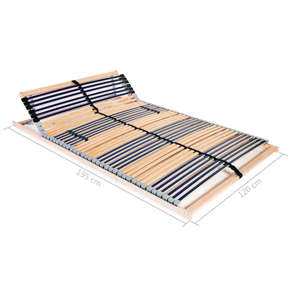 vidaXL Somier de láminas sin colchón con 42 Listones 7 Zonas 120x200cm