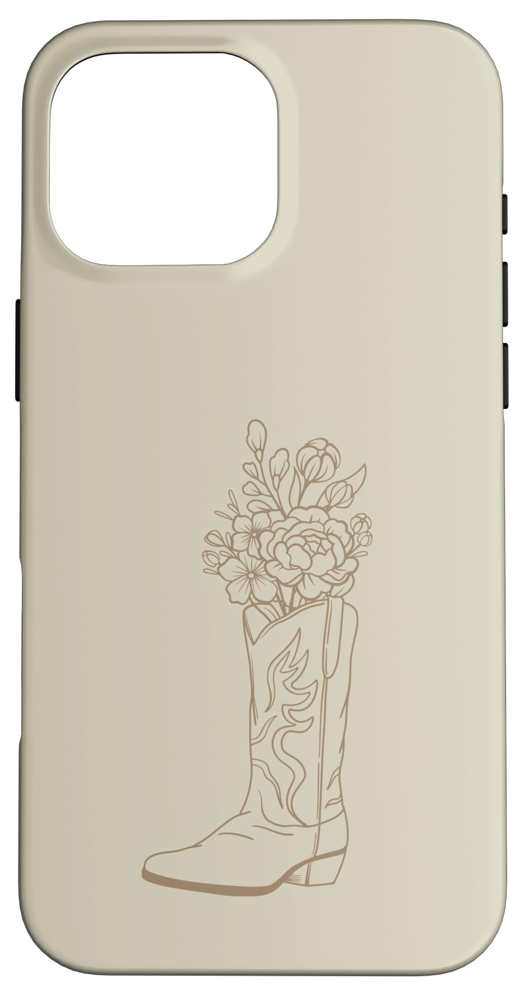 Coastal Cowgirl Neutral Tan Floral Cowboy Boot Western Case for iPhone 16 Pro Max